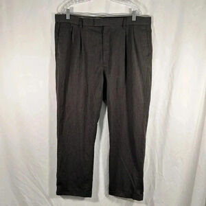 Michael Brandon Dress Pants Men's 40x30 Dark Grey Wool Blend Pleated